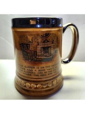 Lord Nelson Ware Stein Mug Cup Your Supper Elijah Cotton Stafford England Vtg